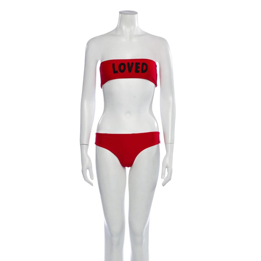 GUCCI 2017 Graphic Print Red Bikini Swim Suit Size: S